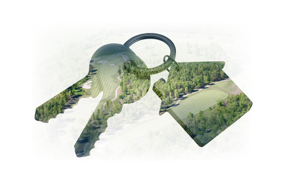 keys overlaid on golf course aerial view
